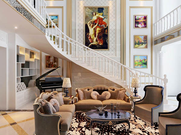  復式樓室內樓梯效果圖